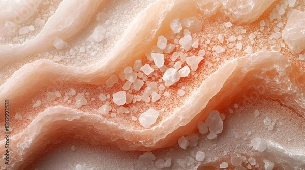 Obraz An abstract arrangement of Himalayan salt scattered in an artistic wave formation