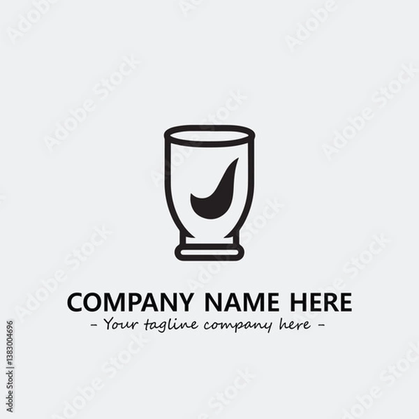 Fototapeta Cup illustration black and white for logo company vector image
