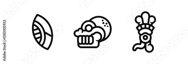 Fototapeta Flat design aztec symbol set