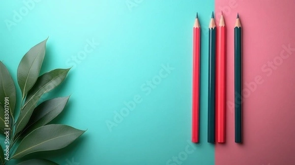 Fototapeta A surreal high-contrast gradient background blending ethereal pale pink and vibrant green in ultra-HD resolution, featuring a super detailed minimalist composition and striking color intensity.
