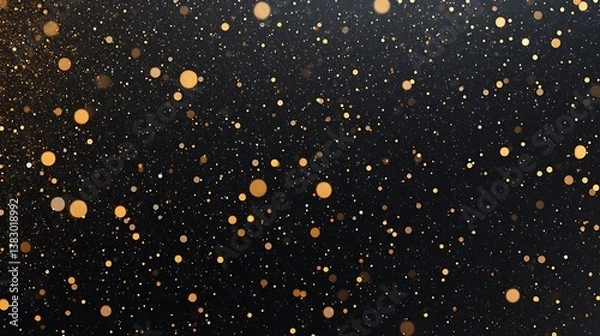 Fototapeta Rain Drops on Window with Starry Night Sky and Snowflakes