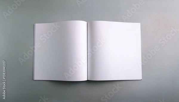 Fototapeta mock up magazine book or catalog on white table blank page or notepad on solid background blank page or notepad for mockups or simulations