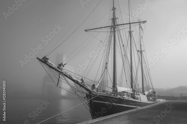Obraz sailing ship in the harbor