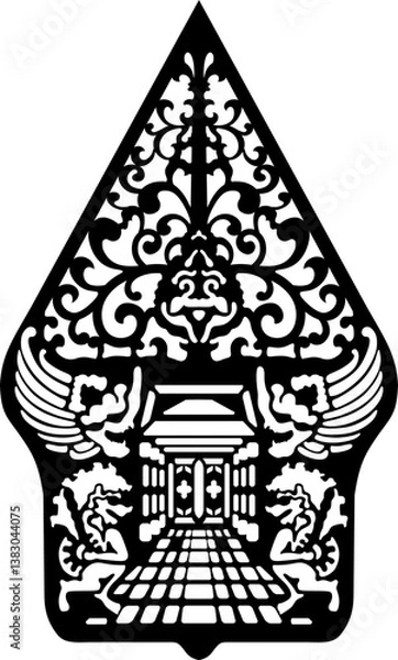 Fototapeta Siluet Gunungan Wayang Jawi, Original puppet from Indonesia