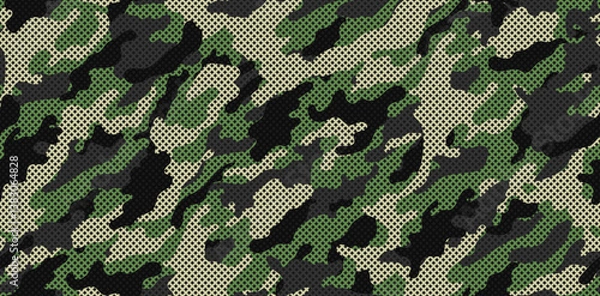 Obraz Green camouflage pattern. Khaki military pattern for clothing design
