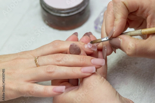 Obraz drawing on acrylic nails