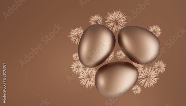 Obraz Happy Easter background in trendy chocolate colors