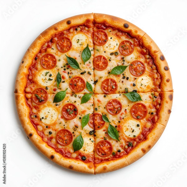 Obraz pizza on a white background