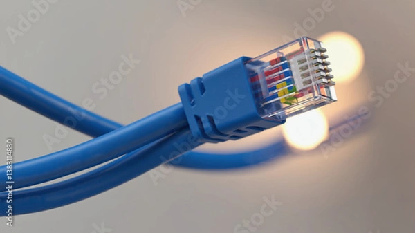 Fototapeta Blue Network Cable Connector (1)