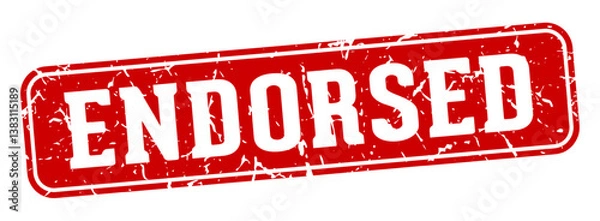 Fototapeta endorsed rectangular sign. endorsed stamp