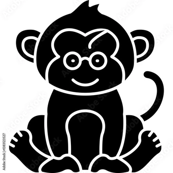 Fototapeta Monkey Nerd Icon