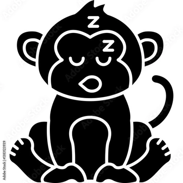 Fototapeta Sleeping Monkey Icon