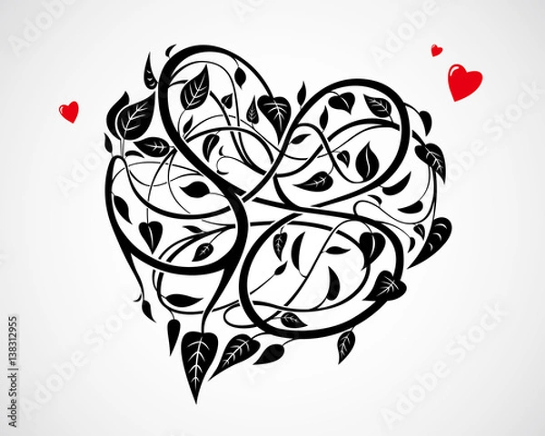 Obraz vector of heart-shaped vines background