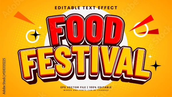 Obraz Food festival 3d editable text effect template