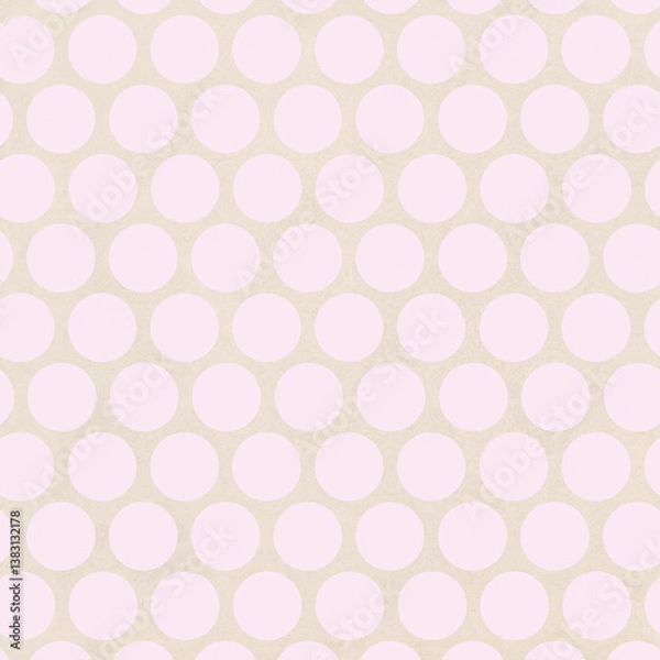 Fototapeta Polka dots design, Pink background, seamless repeat dots pattern, gift wrap paper