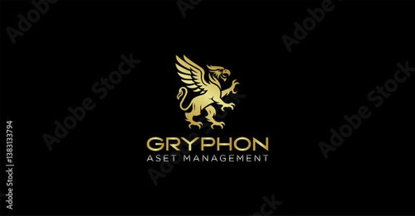 Obraz Heraldry Griffin Premium Logo