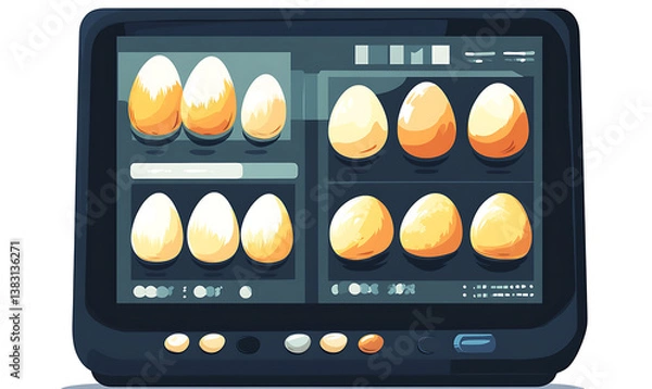 Fototapeta Creative conceptual illustrations of eggs, chickens