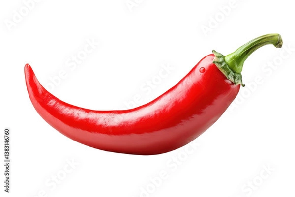 Obraz Vibrant red chili pepper showcasing its glossy surface against a minimalistic backdrop