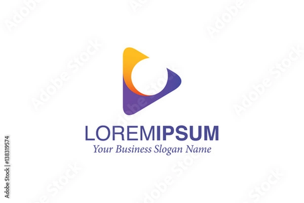 Fototapeta Abstract Play Button Logo Design Vector