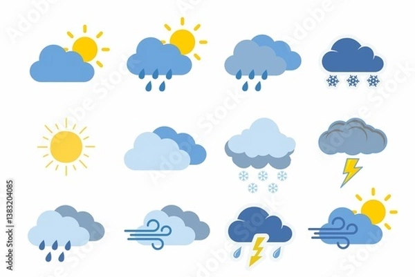 Obraz weather icons set, 
