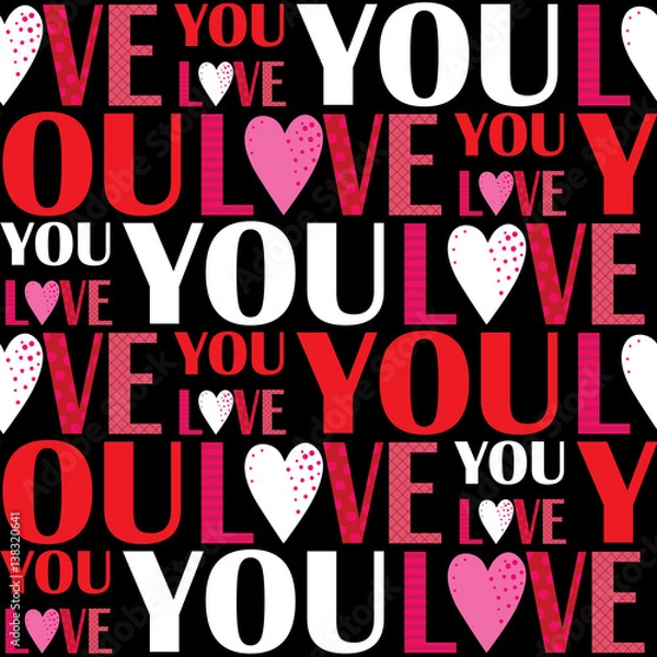 Obraz Seamless typescript with love you design