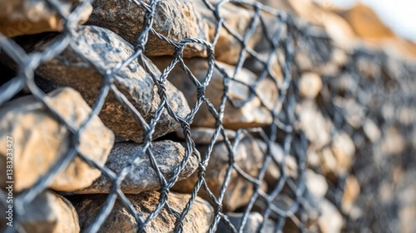 Obraz gabion installation on a slope
