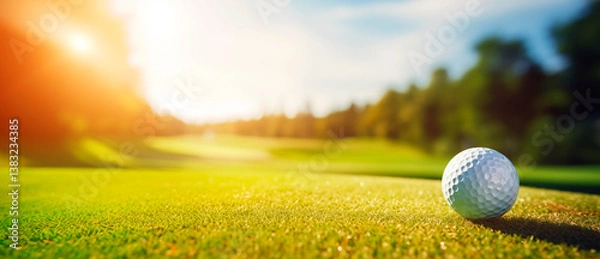 Obraz Golf, golf ball in a dynamic shot.