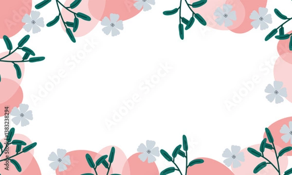 Obraz Pretty winter flowers background in blue color.