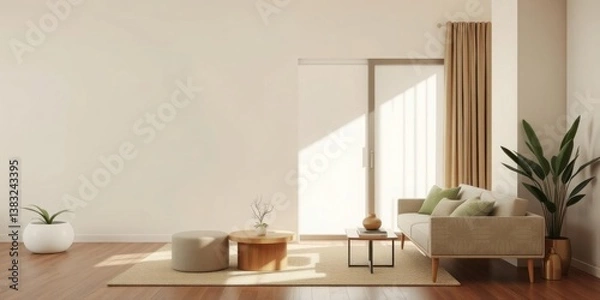 Fototapeta Modern Minimalist Living Room Interior Design