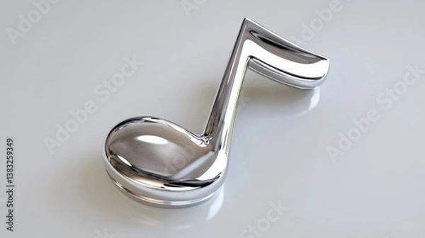 Fototapeta Silvery ode: a gleaming chromatic note dancing upon a gentle surface of serenity, sparkling with reflections and light.