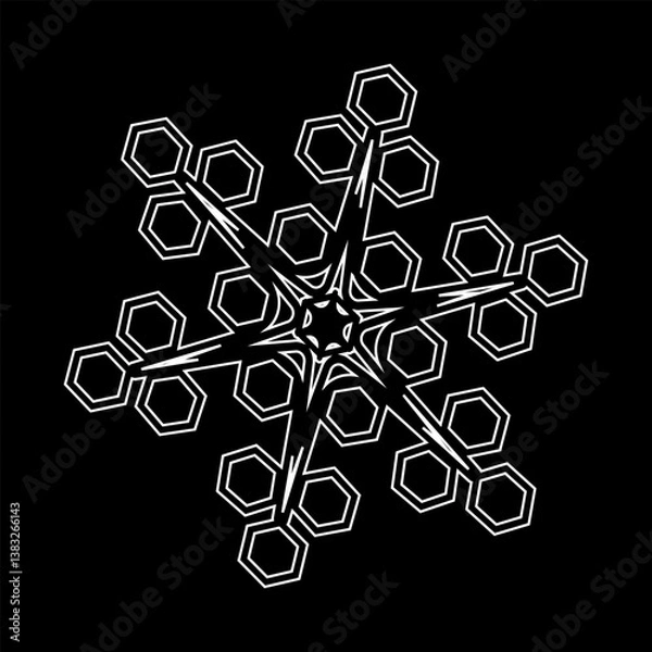 Fototapeta snowflake stencil 3