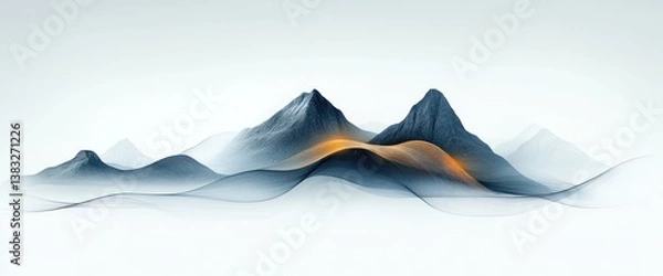 Fototapeta Misty Mountain Range