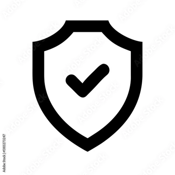 Fototapeta Shield, Protection, Security Vector Icon, Isolated Lineal Vector Icon. Shield, Protection, Check Sign, Security Vector Icon, User Interface, User Experience, Isolated Lineal Vector Icon. 


