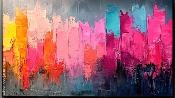 Obraz Abstract colorful vertical brushstrokes