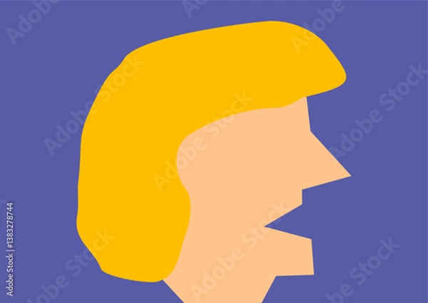 Obraz Homem dos anos 70 correndo com cabelo cheio de estilo