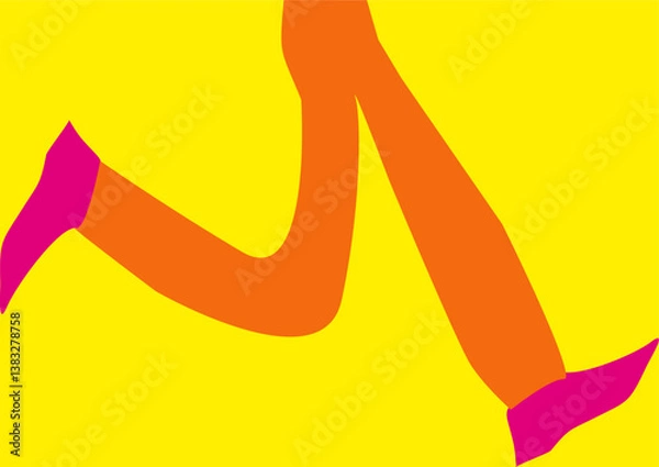 Obraz Homem dos anos 70 correndo com cabelo cheio de estilo