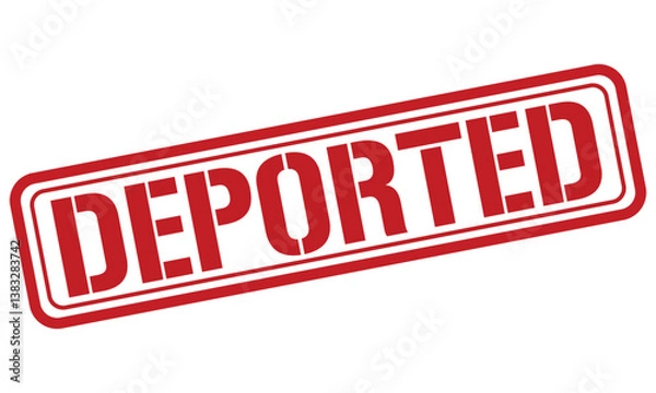 Obraz DEPORTED red stamp text vector, rubber stamp 