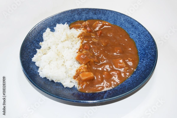 Fototapeta A plate of Japanese-style curry with rice