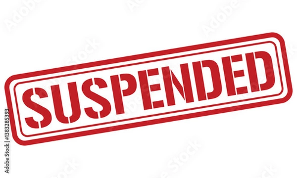 Obraz SUSPENDED red stamp text vector, rubber stamp 