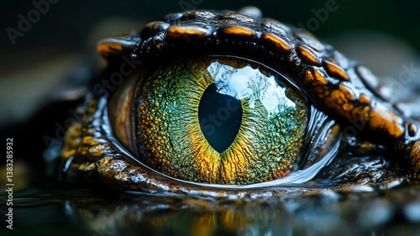 Fototapeta Close-up of a crocodile's eye