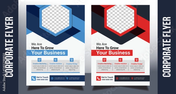 Fototapeta Editable Corporate Business Flyer template layout Creative modern vector flyer concept for promotion advertising company services