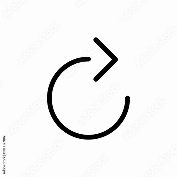 Obraz Rotate right icon vector sign