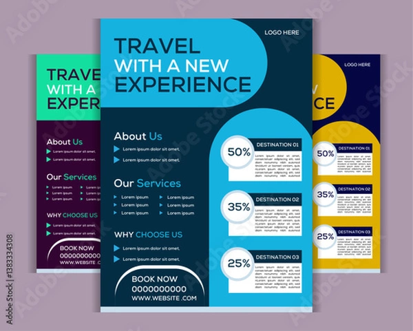 Obraz Creative Abstract business travels Flyer Design Template | Modern Gradient Flyer | Professional Event, Business, Marketing & Invitation Card Design