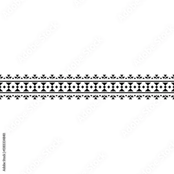 Fototapeta Stipe seamless geometric tribal pattern featuring repeating square shapes. Black and white ethnic design, ideal for wallpapers, fabrics, and modern digital art. EPS 10	