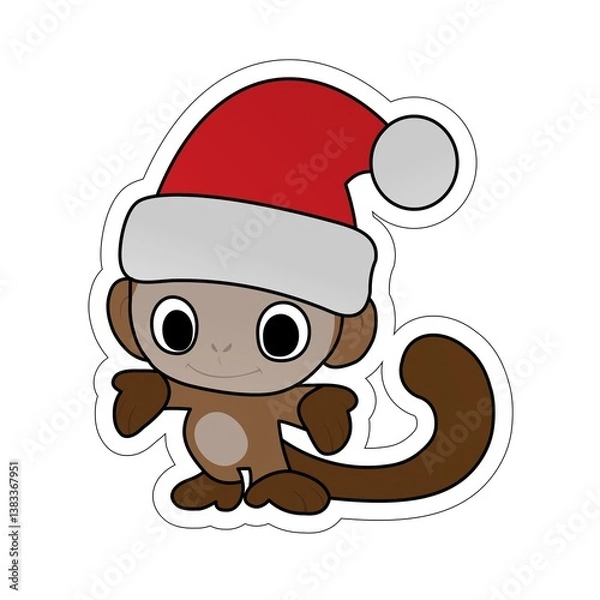 Fototapeta Sticker of Dog Bird Wearing a Hat Cartoon, Cute Funny Character, Flat Design