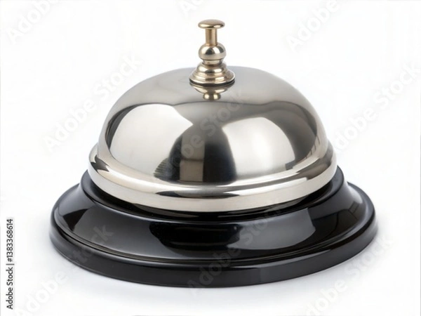 Fototapeta bell isolated on white. Bronze bell. Gold christmas bells cut out. Isolated on Transparent background. Copy space. Notification bell icon. Line, glyph and filled outline colorful version,. 
