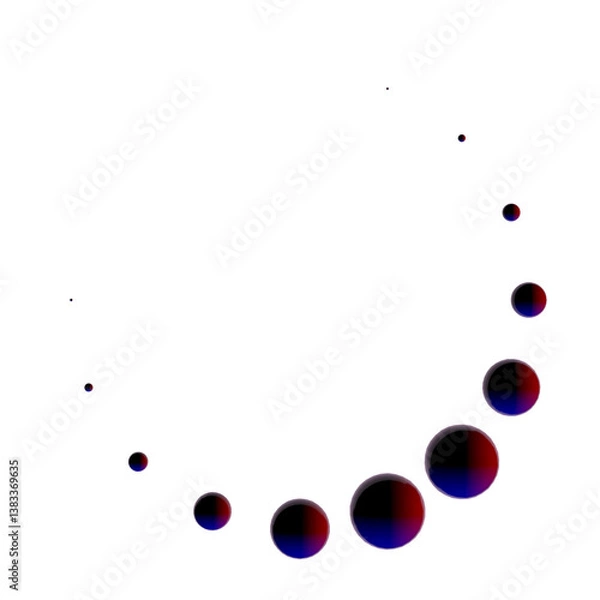 Fototapeta 3d rendering of surreal floating spheres arranged in abstract molecular structure pattern isolated on transparent background png for futuristic minimal concept