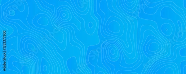 Fototapeta Abstract Sky blue topology and topography vector design background. Smooth wavy lines topographic contour lines vector map seamless pattern. Thin curved wavy lines topology on a blue color background.
