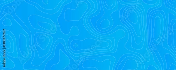 Fototapeta Abstract Sky blue topology and topography vector design background. Smooth wavy lines topographic contour lines vector map seamless pattern. Thin curved wavy lines topology on a blue color background.
