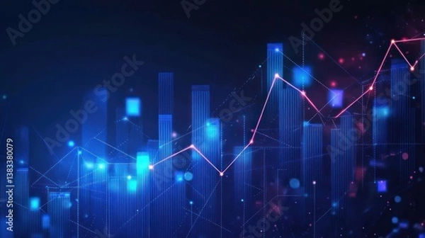 Fototapeta Rising Trends in a Digital Cityscape